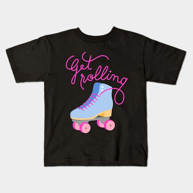 Get Rolling Kids T-Shirt by illucalliart